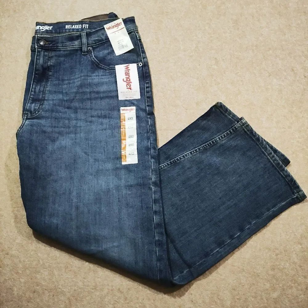 Wrangler Blue Relaxed Fit Straight Leg Jeans #K